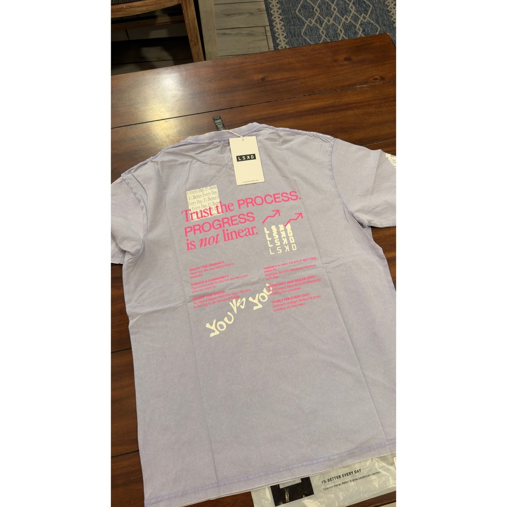 LSKD Cali FLXCotton Oversized Tee Sweet Lavender Washed Graphic T-Shirt Small
